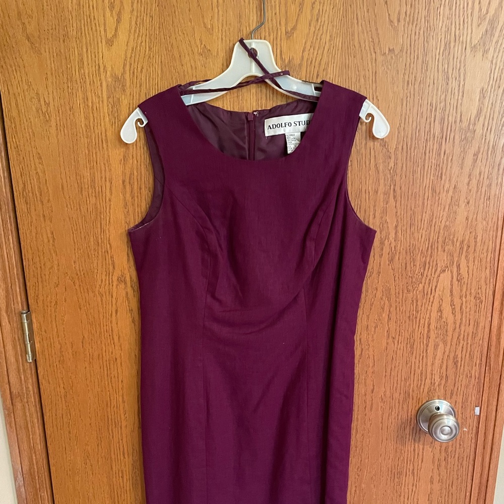 Sheath Dress deep purple (almost burgundy). Fully lined.